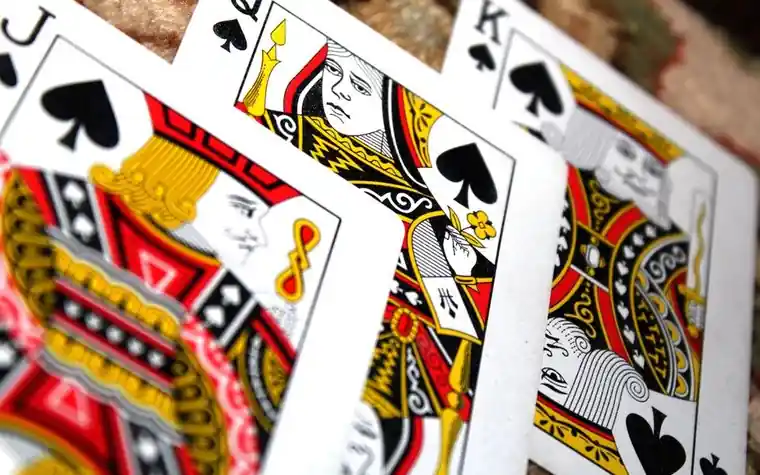 Close-up of spade suit playing cards