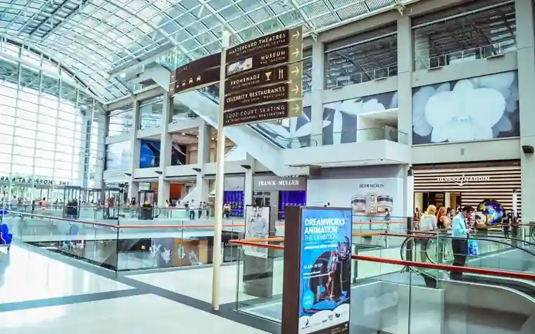 Interior of The Shoppes at Marina Bay Sands shopping mall